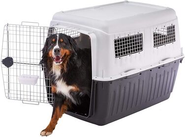 Переноска для собак Ferplast Atlas 60, сіра, 61 x 91 x 68 см, для середніх собак