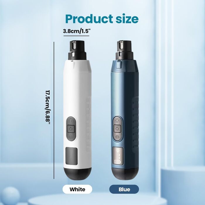 Електричний шліфувальник для собак Profi Krallenschleifer: тиха шліфувальна машинка з LED, 5 режимів, преміум якість (сірий)