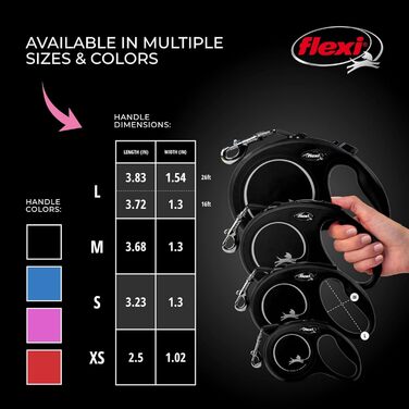 Повідок рулетка FLEXI Classic XS, 3 м, до 8,2 кг, шнур, чорний, ергономічний, не плутається, для собак
