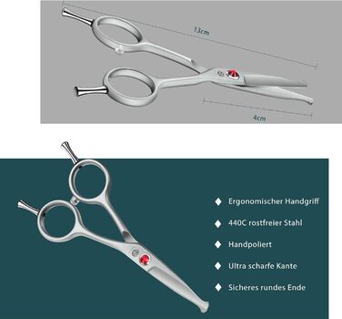 Ножиці для грумінгу собак Purple Dragon Kleine Hundeschere, професійні, з покриттям та демпфером