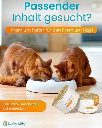 Керамічна миска для котів Lucky-Kitty XL, 27 см, для всіх порід та віку | Миска для корму котів, стійка до миття в посудомийній машині