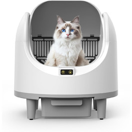 Автоматичний лоток для котів з самоочищенням, з датчиком безпеки, керуванням через додаток та видаленням запаху, великий об'єм, для кількох котів XXL