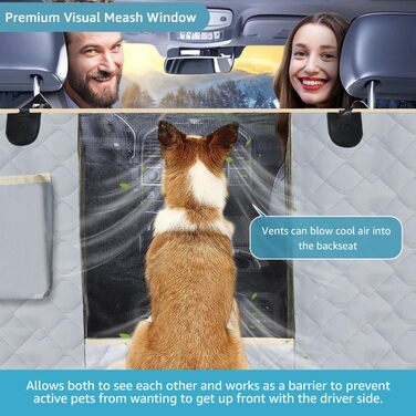 Захисний чохол на сидіння для собак Lassie XL, автомобільна гамак для великих SUV та пікапів, сумісний з F150 F250/Chevrolet Silverado/Ram Pickup/GMC Sierra/Toyota Tundra та Crew Cab (54'W x 58'L, сірий)