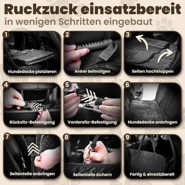 Захисна ковдра для собак у машину - Fellgefährten | Якісна ковдра на заднє сидіння авто для собак | Захист заднього сидіння від бруду та шерсті