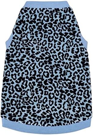 Футболка для безшерстних котів Sphynx з органічної тканини з леопардовим принтом (XS, блакитний)