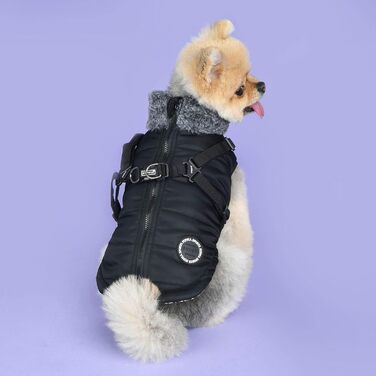 Пупа - тепла куртка для собак (M) чорного кольору, Donavan - комфорт та затишок для маленьких та середніх порід