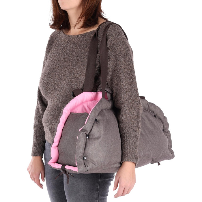 Сумка-переноска для собак і котів Flamingo Xenos Taupe - 47x25x28 см - Міцна та зручна