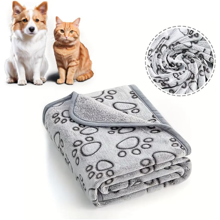 Плед для собак MYPETSTOCK з м'якого фланелю, 76x52 см, не залишає ворсу, теплий і придатний для прання, універсальний для всіх сезонів (розмір M)