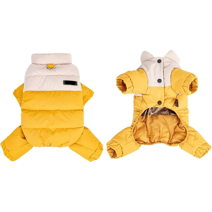 Тепла зимова куртка для собак - водонепроникний костюм для маленьких та середніх собак (жовтий, M)