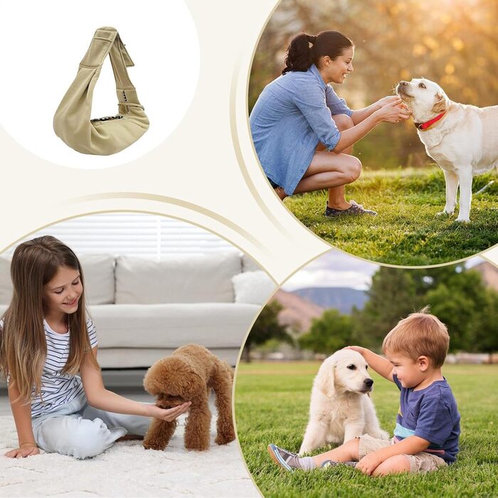 Сумка-переноска для собак, дихаюча переноска для дрібних тварин | Легке багатофункціональне аксесуар для подорожей, походів, активного відпочинку, прогулянок, громадського транспорту та покупок (Хакі)