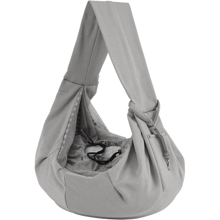Сумка-переноска для котів та собак, сіра, для цуценят, з плечовим ременем