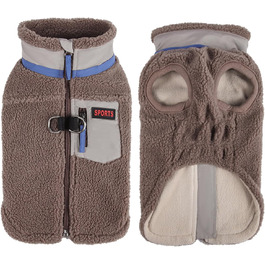 Теплий зимовий жилет для собак FeimaX з флісу, з D-початком, для малих та середніх собак, колір кава