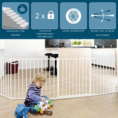 BabyDan Flex XXL, захисне ворота для каміну та сходів, 90-350 см, чорний колір, виробництво Данія