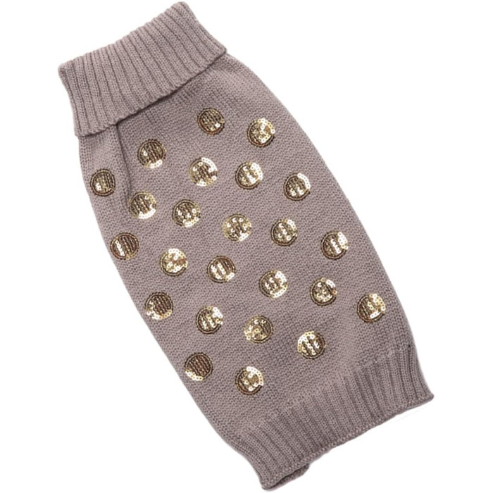 В'язаний пуловер для собак Angoily - теплий одяг для домашніх тварин, зимова колекція, великий дизайн, зручний для собак сірого кольору