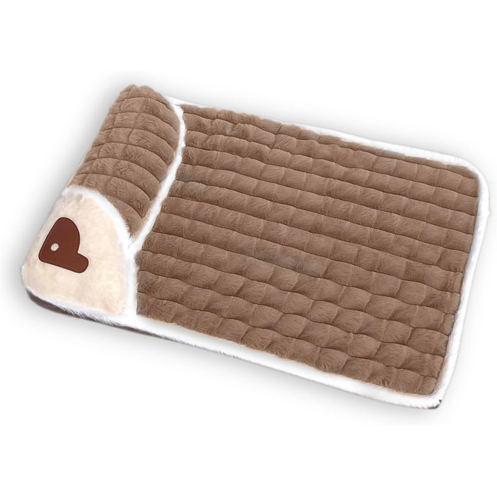 Ортопедична подушка для собак, маленьких та середніх порід - миється, не ковзає, з високим бортиком. Знімна наволочка. Розмір S: 50x35 см (Колір: Коричневий)