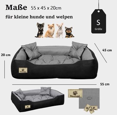 Крісло-ліжко для собак маленьких порід, 55x45 см, водонепроникне, сіре, з ортопедичним наповнювачем, для собак та котів