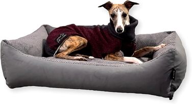 М'яке ліжко для собак Teo 80x60 см, знімний чохол, сірого кольору