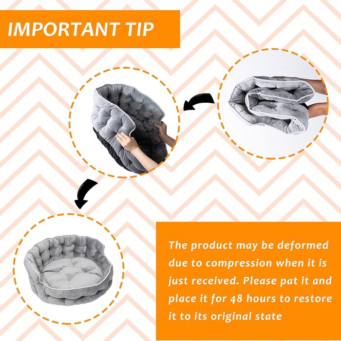 Кругле ліжко для собак та котів, 60 см, сіре. Зручне, м'яке, з антиковзним дном. Ліжко-софа для маленьких та великих тварин. Легко миється.