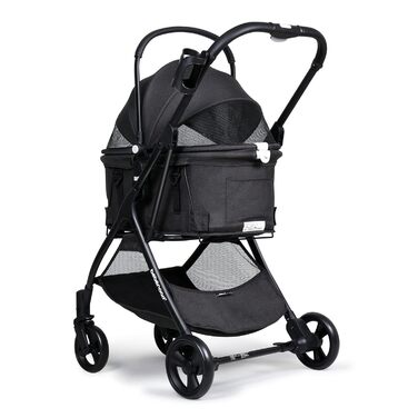 Візок для собак та котів з функцією складання, чорний. Розміри: 73 x 55 x 100 см, вантажопідйомність: 15 кг