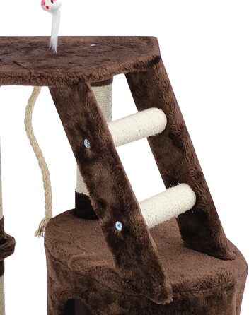 Дерев'яний кігтеточка для котів Beltom® з ігровим комплексом, 120 см, коричнева