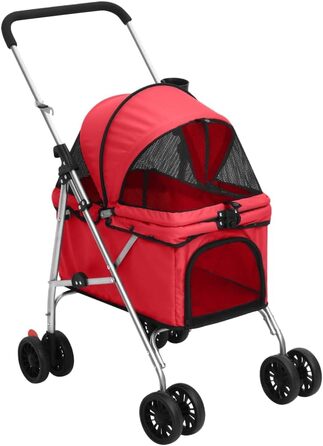 vidaXL Візок для собак складаний 76x50x100 см, оксфорд, червоний