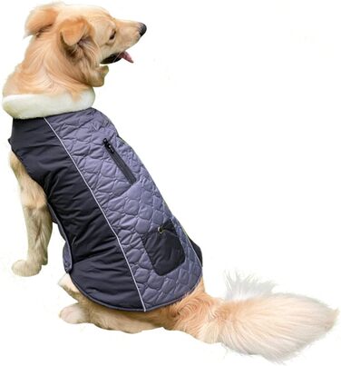 PETCUTE Водонепроникний зимовий одяг для собак, теплий зимовий одяг для собак, регульована куртка для собак з отвором для страхувального ременя, ідеально підходить для зими, сірий