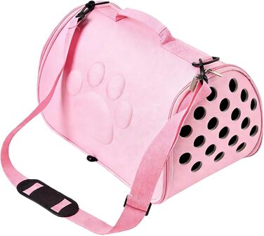 М'яка переноска для тварин Lpoppcx | Сумка-переноска для домашніх тварин на плечі, дихаюча переноска для подорожей, походів, літака, кемпінгу, щоденних поїздок, до ветеринара, в місто (Рожева, L)