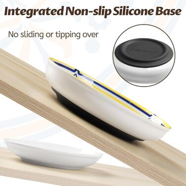 Набір мисок для котів Kitwinney з неслизьким дном, кераміка, миски для корму, силіконове дно, миски для котів з вусиками, миски для годування котів, кошенят, маленьких собак, багато кольорів / Хвилі океану (Ocean Tides), глибокі