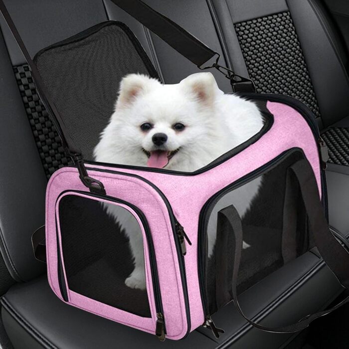 М'яка переноска для котів та собак, рожева | Переноска для тварин, дихаюча, портативна, складна | Katzentransportträger