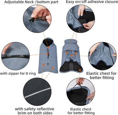 Тепла куртка для собак на холодну погоду, вітрозахисна з коміром, з відбиваючими елементами, міцна, для активного відпочинку (Коричнева/XS)