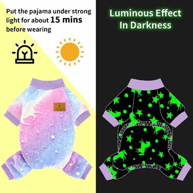 Піжама для собак XPUDAC, фліс, теплий пуловер для маленьких та середніх собак, дівчаток та хлопчиків, тепла зимова одяг для собак, теплий зимовий костюм, для дітей, розмір S, світиться в темряві, розмір XS (обхват грудей 31.75 см)