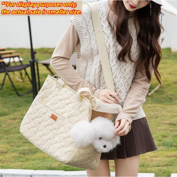 Сумка-переноска для собак, кроликів та котів з бічними кишенями, довгим ременем, бавовняна сумка, 35*25*15,5 см, м'яка переноска для цуценят, складана сумка для подорожей, миска-складна.