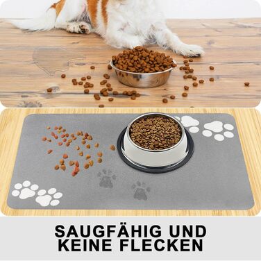 Нековзна підкладка під миску для собак та котів: чорна 40x60 см. Швидковисихаюча, легко миється. Підкладка для миски для тварин.