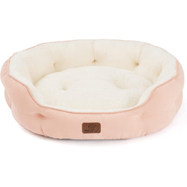 Кругле ліжко для собак Bedsure, рожеве, 63x53x20 см, для котів та собак, з антиковзною основою