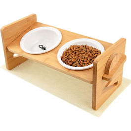 Миска для котів, піднята керамічна миска для котів та маленьких собак, набір мисок для котів та собак, миски для котів (включно зі стійкою)