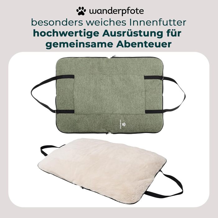 Ортопедичне собаче ліжко для подорожей з практичною сумкою – сертифікована якість OekoTex та GSR (M, Зелений)