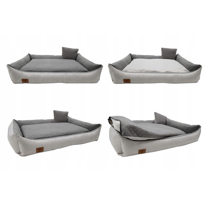 Плюшевий диван для собак Odol, сірий, 120 см x 80 см