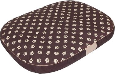 Кругла лежанка для собак Oval - водонепроникна, м'яка, для будь-яких порід, 70x50x15 см (XL 108x85x15 см), коричнева з лапами