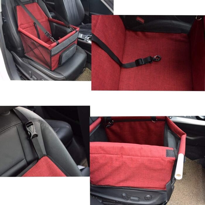 Автокрісло для домашніх тварин: собак та котів, дихаюча водонепроникна наволочка з запобіжною пов'язкою, захист для автомобіля для маленьких цуценят, переноска (світло-сірий)