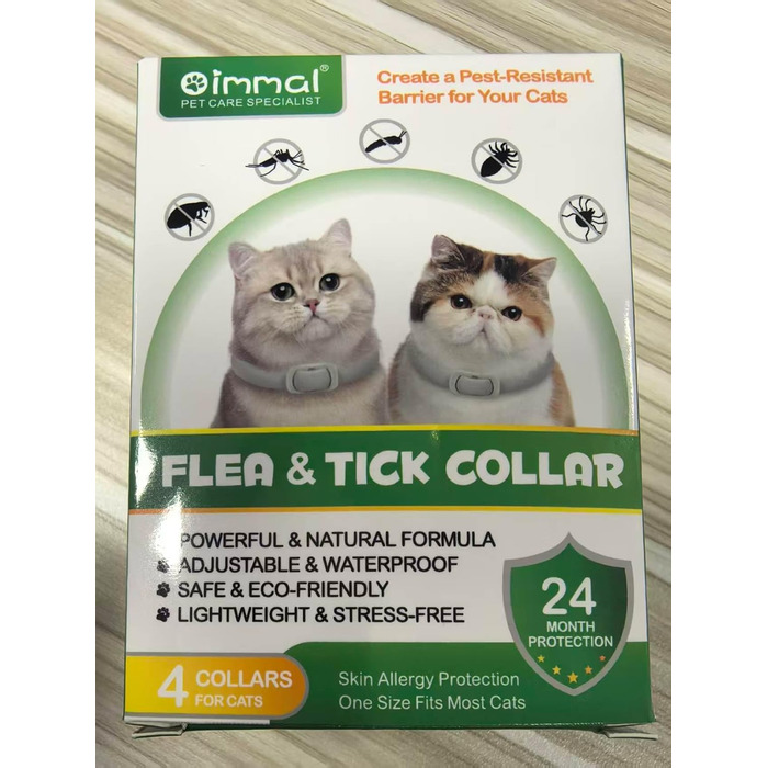 Нашийники для котів 4 шт. - 48 см - блакитні та помаранчеві (сірий)