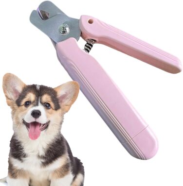 Електричний триммер для собак з LED-підсвічуванням | Набір для догляду за кігтями домашніх тварин, рожевий