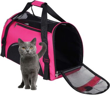 Транспортна сумка для тварин: переноска для собак та котів, рожева, 50 x 23 x 34 см