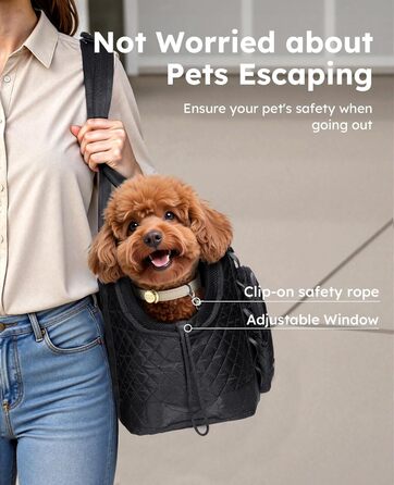 Транспортна сумка для собак Pecute, чорна XL, до 6 кг, 43x35x20 см