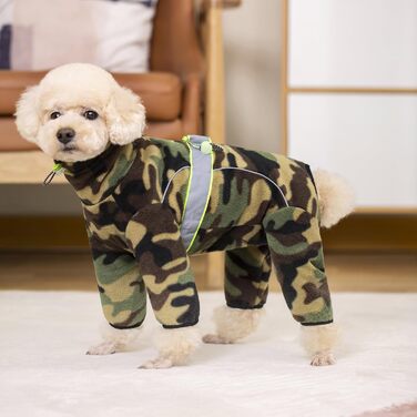 Піжама для собак з полярного флісу, тепла куртка та светр для маленьких та середніх собак, зимовий одяг для чотирилапих (X-Large, камуфляж)