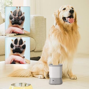 Келих для миття лап собак - 2 швидкості, захист від бризок, для дому, подорожей та прогулянок (сірий)