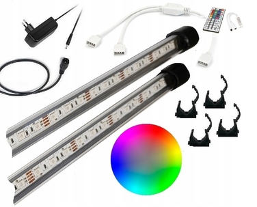 Декоративне RGB-освітлення для акваріума, 2 x 30 см