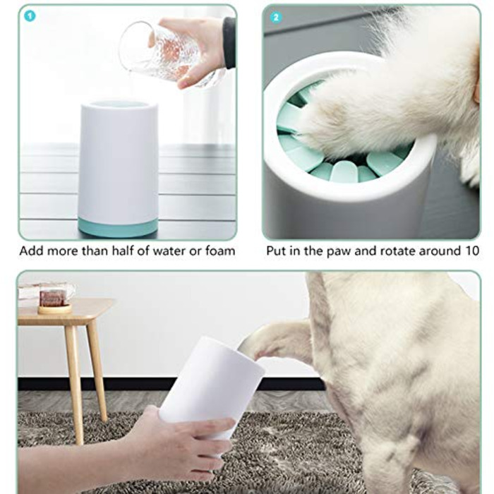 Очисник лап для тварин: мийка лап для собак та котів з м'якого силікону, портативна, 14,9 x 9,6 см