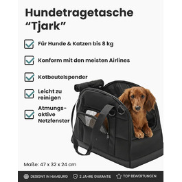 Транспортна переноска для собак Larkson до 8 кг, Бежева - Tjark - для подорожей літаком, для собак та котів. Відповідає вимогам більшості авіакомпаній