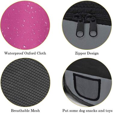 Клітка для цуценят Melko 125x125x64 см, розкладна, для собак, котів, кроликів (Рожева)