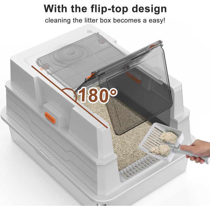 Велика лоток для котів з нержавіючої сталі з кришкою, XXXL, для великих та кількох котів, високі бортики, захист від протікання сечі, антибактеріальний, легко чистити
